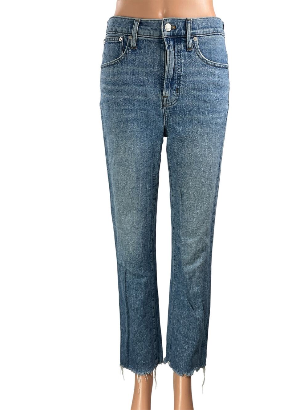 Madewell The Perfect Vintage Women's Blue Straight High Rise Denim Jeans Size 26